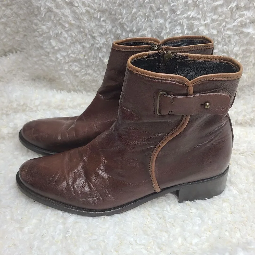 Mally‎ Brown Leather Ankle Boots sz 40